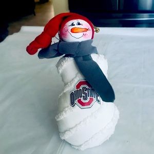 Ohio State Buckeyes Snowman Ornament Decor